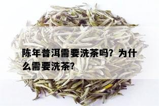 陈年普洱需要洗茶吗？为什么需要洗茶？