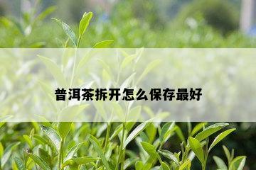 普洱茶拆开怎么保存更好