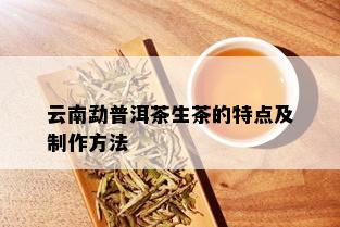 云南勐普洱茶生茶的特点及制作方法