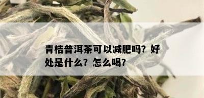 青桔普洱茶可以减肥吗？好处是什么？怎么喝？