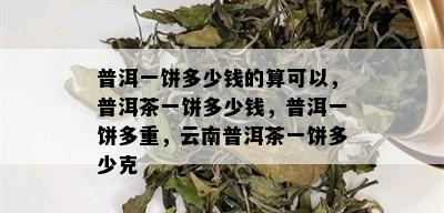 普洱一饼多少钱的算可以，普洱茶一饼多少钱，普洱一饼多重，云南普洱茶一饼多少克