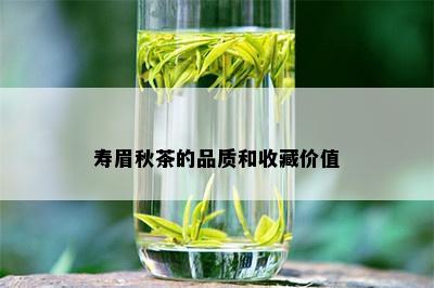 寿眉秋茶的品质和收藏价值