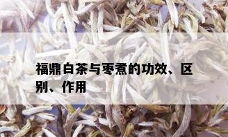 福鼎白茶与枣煮的功效、区别、作用