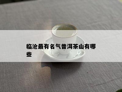 临沧最有名气普洱茶山有哪些