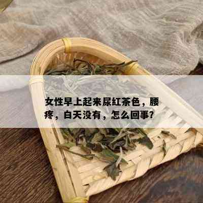 女性早上起来尿红茶色，腰疼，白天没有，怎么回事？