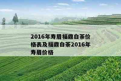 2016年寿眉福鼎白茶价格表及福鼎白茶2016年寿眉价格