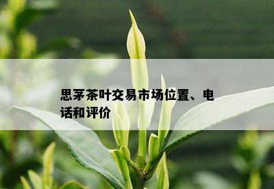 思茅茶叶交易市场位置、电话和评价