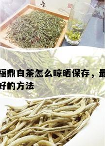 福鼎白茶怎么晾晒保存，更好的方法