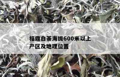 福鼎白茶海拔600米以上产区及地理位置