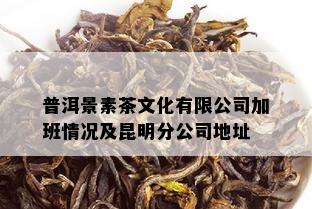 普洱景素茶文化有限公司加班情况及昆明分公司地址