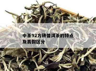 中茶92方砖普洱茶的特点及真假区分