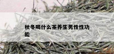 秋冬喝什么茶养生男性性功能