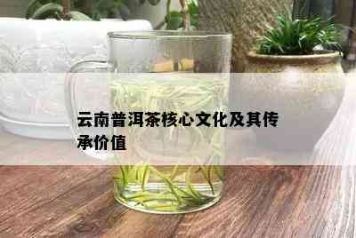 云南普洱茶核心文化及其传承价值