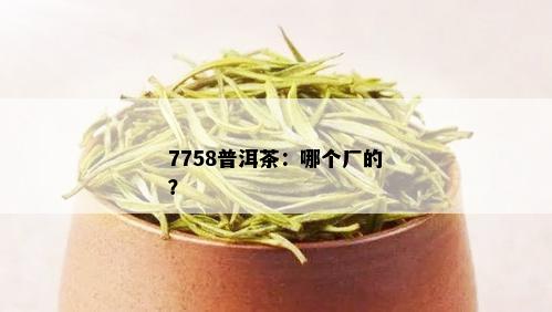 7758普洱茶：哪个厂的？