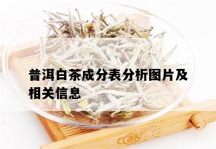 普洱白茶成分表分析图片及相关信息