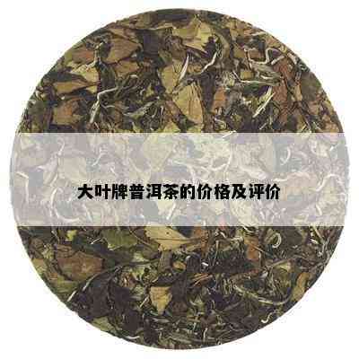 大叶牌普洱茶的价格及评价