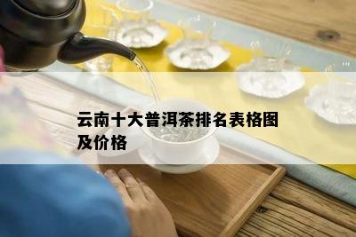 云南十大普洱茶排名表格图及价格