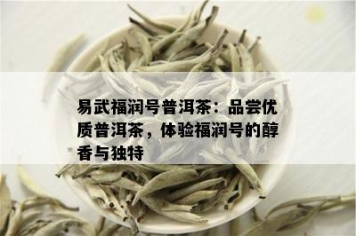 易武福润号普洱茶：品尝优质普洱茶，体验福润号的醇香与独特