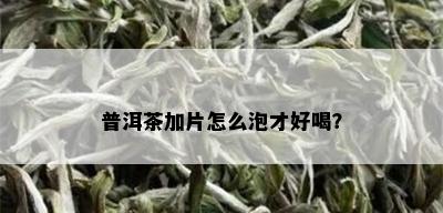 普洱茶加片怎么泡才好喝？