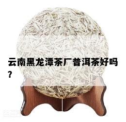 云南黑龙潭茶厂普洱茶好吗？