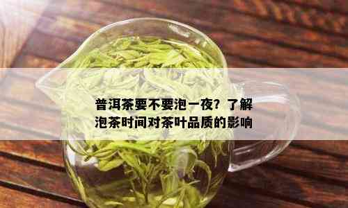 普洱茶要不要泡一夜？了解泡茶时间对茶叶品质的影响