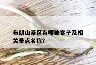 布朗山茶区有哪些寨子及相关景点名称？