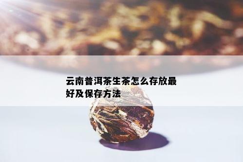 云南普洱茶生茶怎么存放更好及保存方法