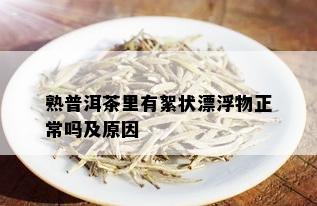 熟普洱茶里有絮状漂浮物正常吗及原因