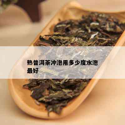 熟普洱茶冲泡用多少度水泡更好