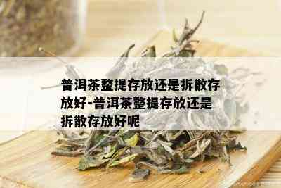 普洱茶整提存放还是拆散存放好-普洱茶整提存放还是拆散存放好呢