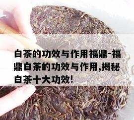 白茶的功效与作用福鼎-福鼎白茶的功效与作用,揭秘白茶十大功效!