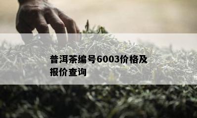 普洱茶编号6003价格及报价查询