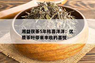 湘益茯茶5年陈喜洋洋：优质茶叶带来丰收的喜悦