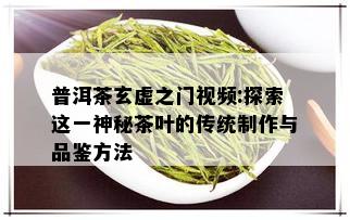 普洱茶玄虚之门视频:探索这一神秘茶叶的传统制作与品鉴方法