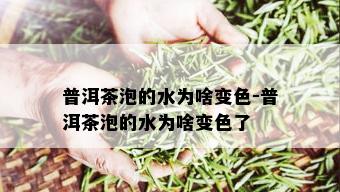 普洱茶泡的水为啥变色-普洱茶泡的水为啥变色了