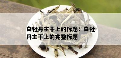 白牡丹主干上的标题：白牡丹主干上的完整标题