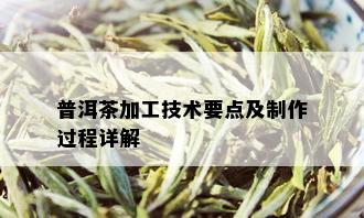 普洱茶加工技术要点及制作过程详解