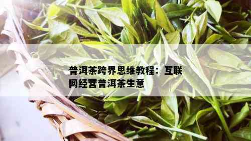 普洱茶跨界思维教程：互联网经营普洱茶生意