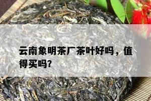 云南象明茶厂茶叶好吗，值得买吗？