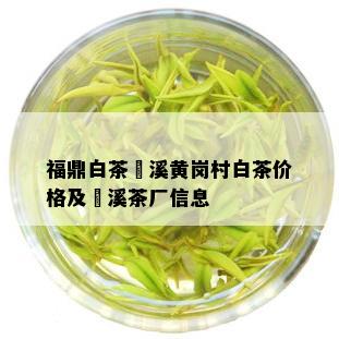 福鼎白茶磻溪黄岗村白茶价格及磻溪茶厂信息