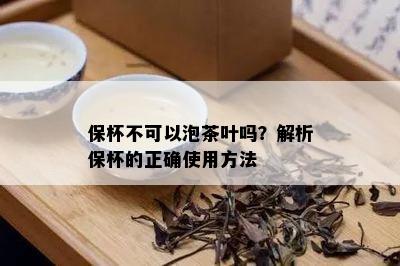 保杯不可以泡茶叶吗？解析保杯的正确使用方法