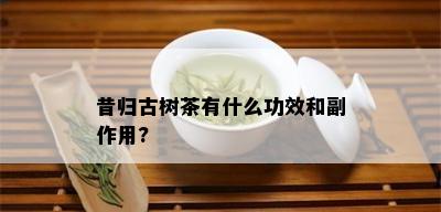 昔归古树茶有什么功效和副作用?