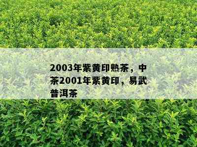 2003年紫黄印熟茶，中茶2001年紫黄印，易武普洱茶