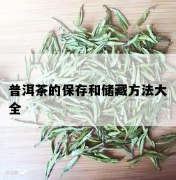 普洱茶的保存和储藏方法大全