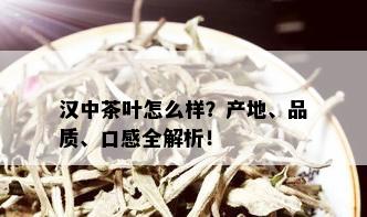 汉中茶叶怎么样？产地、品质、口感全解析！
