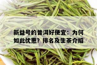 新益号的普洱好便宜：为何如此优惠？排名及生茶介绍