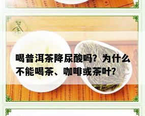 喝普洱茶降尿酸吗？为什么不能喝茶、咖啡或茶叶？