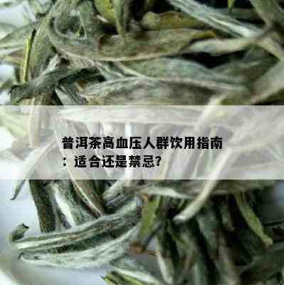 普洱茶高血压人群饮用指南：适合还是禁忌？