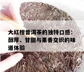 大红柑普洱茶的独特口感：醇厚、甘甜与果香交织的味道体验