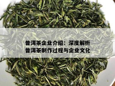 普洱茶企业介绍：深度解析普洱茶制作过程与企业文化